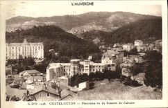 Panorama de Chatel Guyon de la POSTAL de la VENDIMIA visto de la cumbre del martirio
