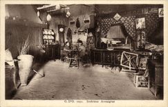 VINTAGE POSTCARD G D O Interior Auvergnat Folklore