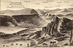 VINTAGE POSTCARD the Mount Gilds Panorama of the Valley of Chaudefour and Of the Mounts Gilds