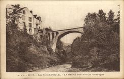 VINTAGE POSTCARD Bourboule the Large Bridge On the Dordogne