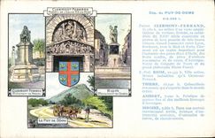 Monumento de Clermont Ferrand de la POSTAL de la VENDIMIA del monumento de Pascal de Desaix