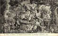 VINTAGE POSTCARD Pau the Castle Room of Jeanne D Albert Spring Tapestry