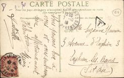 VINTAGE POSTCARD Pau the Castle Main entrance of the Court D Honor
