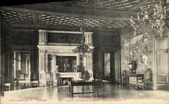 VINTAGE POSTCARD Pau the Large Living room Of the Castle Henri IV