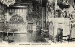 VINTAGE POSTCARD Castle of Pau the Room Of Jeanne D Albert