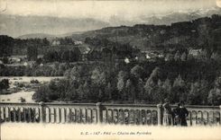 VINTAGE POSTCARD Pau Chains of the Pyrenees