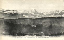 VINTAGE POSTCARD Pau the Peak of midday D Ossau Seen Of Pau