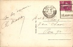 VINTAGE POSTCARD Pau Train station and the Chain Of the Pyrenees