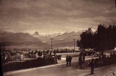 VINTAGE POSTCARD Pau the Terrace the Chain of the Pyrenees and Of the South D Ossau