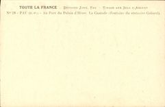 VINTAGE POSTCARD Pau Castle With the Park of the Palate D Winter the Cascade Fountain of the Gabard sculptor