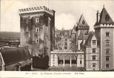 VINTAGE POSTCARD Pau the Castle Eastern Frontage