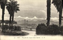 VINTAGE POSTCARD Pau Seen from of the Holy Public garden Martin
