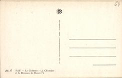 VINTAGE POSTCARD Pau the Castle the Room and the Cradle of Henri IV