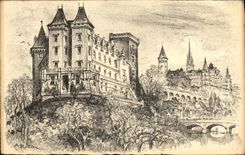 VINTAGE POSTCARD Pau the Castle the Room