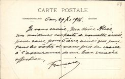 POSTAL Pau de la VENDIMIA un parque de la esquina de Beaumont