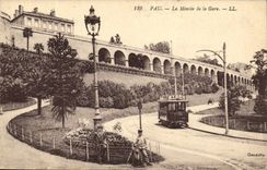 VINTAGE POSTCARD Pau Rise of the Station Byrrh Tram