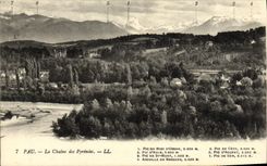 VINTAGE POSTCARD Pau the Chain of Pyrenese