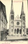 VINTAGE POSTCARD Pau Cathedral St Jacques Front view