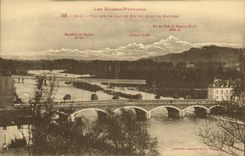 VINTAGE POSTCARD Pau Seen On the Lake And Peak Of the South De Bigorre