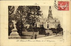 VINTAGE POSTCARD Pau the Palate D winter and statue of D Artagnan