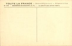 VINTAGE POSTCARD Bagneres De Bigorre the Gate St Jean Old theater