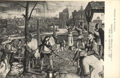 VINTAGE POSTCARD Pau Castle of Pau Fishes and Gardening