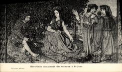 VINTAGE POSTCARD Pau Herodiade Composing of Work has St Jean