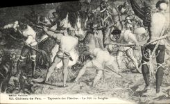 VINTAGE POSTCARD Pau Castle of Tapestry of the Goblins the belch of wild boar