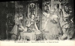 VINTAGE POSTCARD Pau Castle Of Tapestry of Flandres the Meal of Psyche