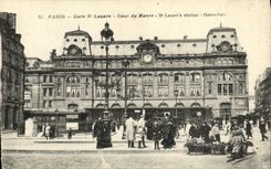 VINTAGE POSTCARD Paris Parks Lazare Cour of Le Havre