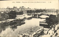 CPA Paris Panorama de la Seine et du Musee du Louvre