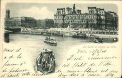 CPA Paris La Seine et L Hotel de Ville