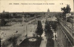 CPA Paris Panorama Vers le Pont Alexandre llI et les Invalides