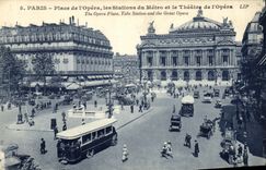 CPA Paris Place de L Opera les Stations du Metro et Theatre de l Opera