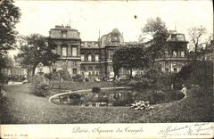 VINTAGE POSTCARD Paris Public garden of the temple