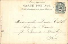 VINTAGE POSTCARD Paris Public garden of the temple