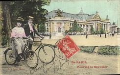 CPA Paris De Recevez ce Souvenir Grand palais Velo 