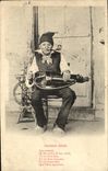 VINTAGE POSTCARD Piarrou Denis Player of Viol Folklore