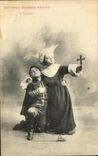 VINTAGE POSTCARD Small Nuns protection Children