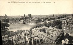 CPA Paris Panorama pris vers Notre Dame et l lle St Louis