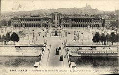 CPA Paris Panorama de la Place de la Concorde La Madeleine et le Sacre Coeur 
