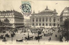 CPA Paris L Opera Le Grand Hotel et le Cafe de la Paix
