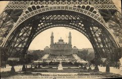 VINTAGE POSTCARD Paris Trocadero Outline