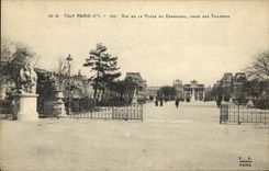 Torre de Paris de la POSTAL de la VENDIMIA vista del lugar del carrusel tomado de Tileries