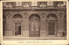 CPA Paris Hotel des Monnales Detail de la Facade 