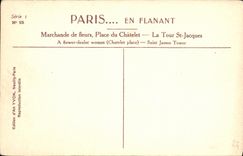 CPA Paris En Flanant Marchande de Fleurs Place du Chatelet