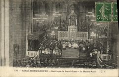 VINTAGE POSTCARD Paris Montmartre Basilica of the Sacring Heart the Master furnace bridge