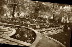 CPA Exposition des Arts decoratifs Paris Jardin du pavillon Corcellet