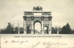 La POSTAL Paris de la VENDIMIA Arc de Triomphe coloca el carrusel L del Victoire