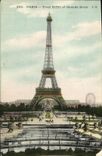 VINTAGE POSTCARD Paris Eiffel Tower and Grande Wheel